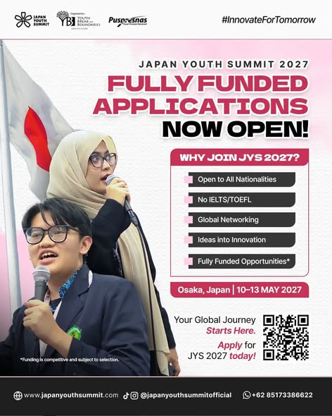 Japan Youth Summit 2027 in Osaka, Japan (Fully Funded Track Available)